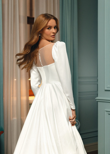 Elegantné saténove svadobné šaty Samantha - primestyle.sk