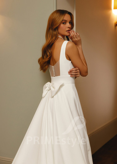 Elegantné hladké svadobné šaty Verona - primestyle.sk