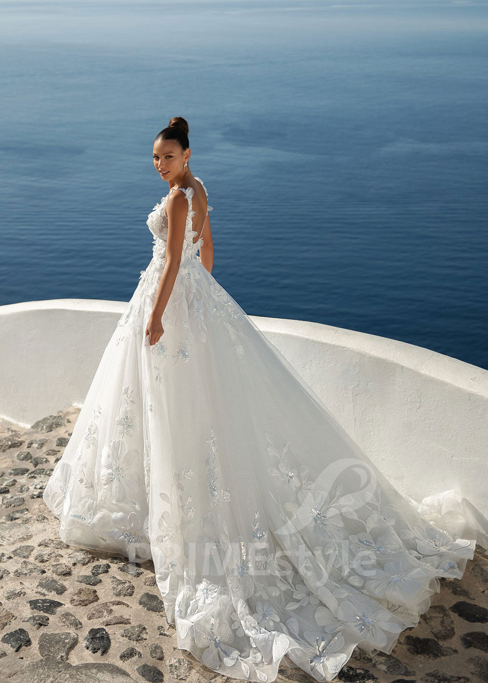 Exkluzívne kvetované svadobné šaty SN001