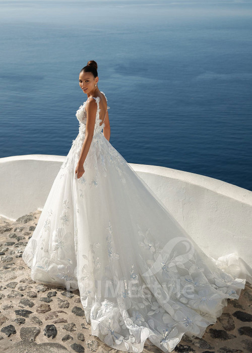 Exkluzívne kvetované svadobné šaty SN001