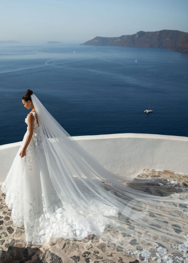 Exkluzívne kvetované svadobné šaty SN001 - primestyle.sk