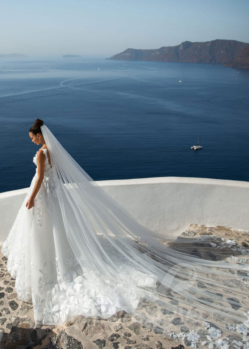 Exkluzívne kvetované svadobné šaty SN001