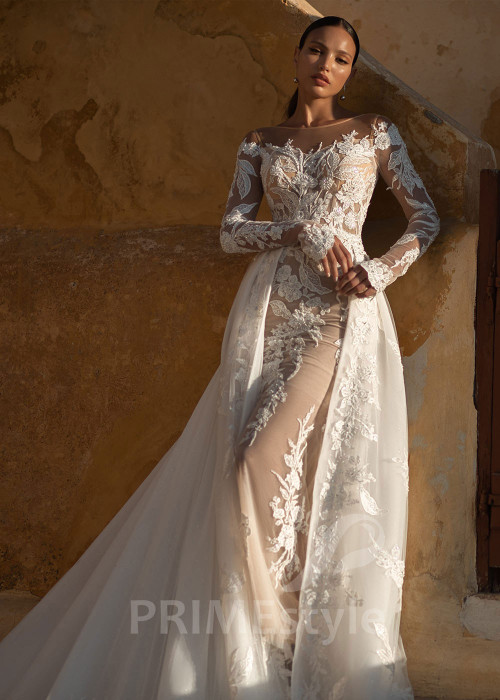 Luxusné celokrajkové svadobné šaty SN003