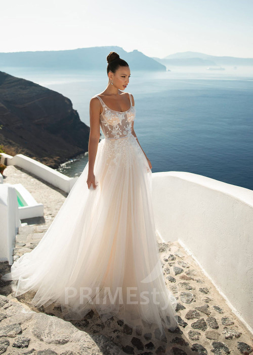 Elegantné čipkované svadobné šaty SN004