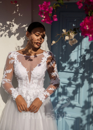 Elegantné čipkované svadobné šaty SN007 - primestyle.sk