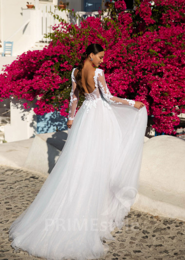 Elegantné čipkované svadobné šaty SN007 - primestyle.sk