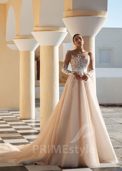 Exkluzívne čipkované svadobné šaty SN012
