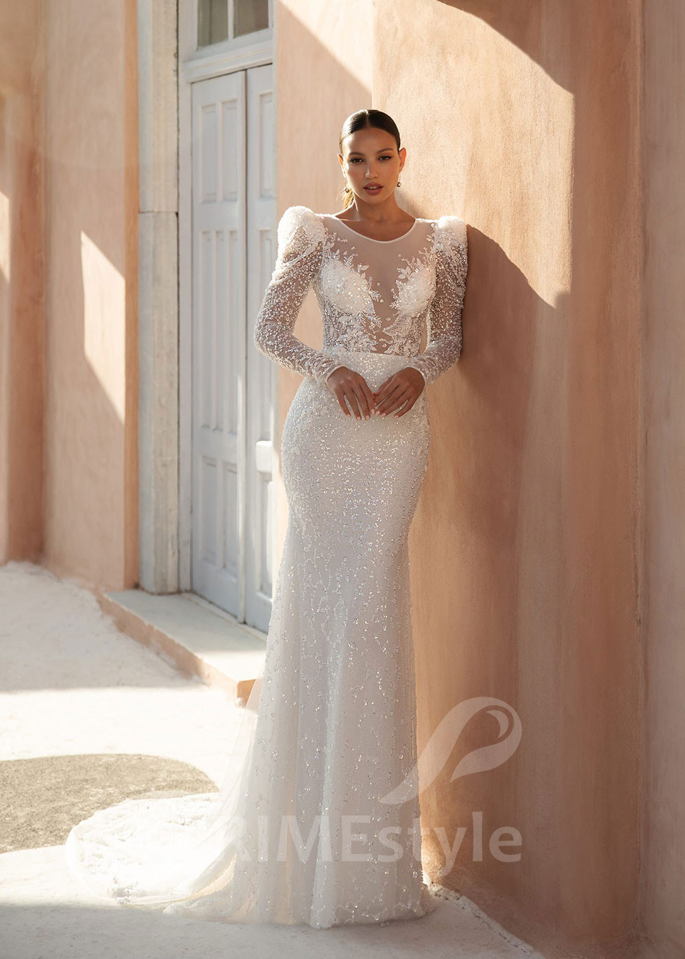 Luxusné trblietavé svadobné šaty SN014