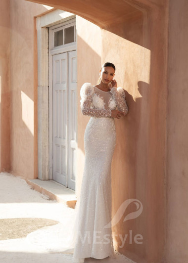 Luxusné trblietavé svadobné šaty SN014 - primestyle.sk