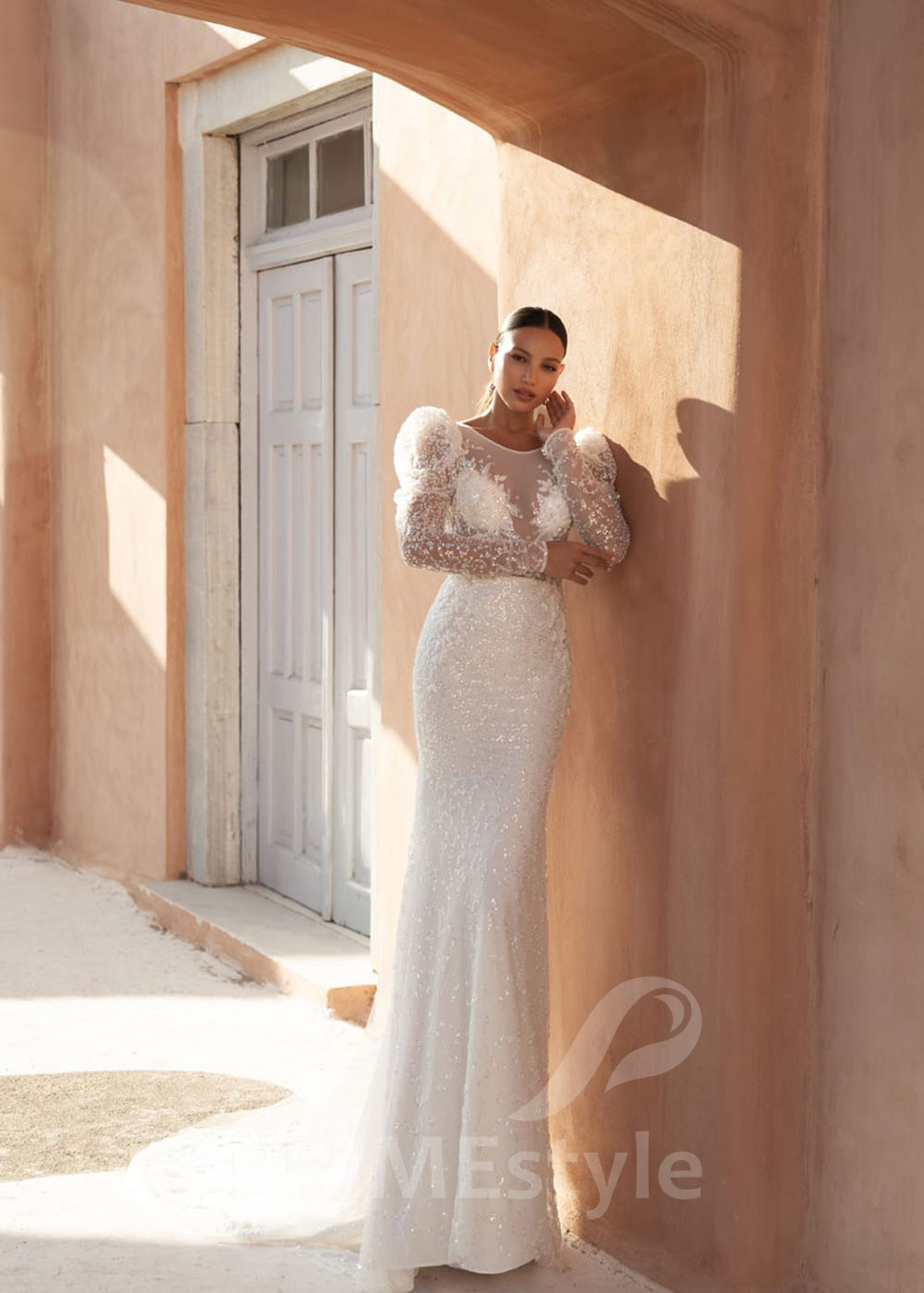 Luxusné trblietavé svadobné šaty SN014