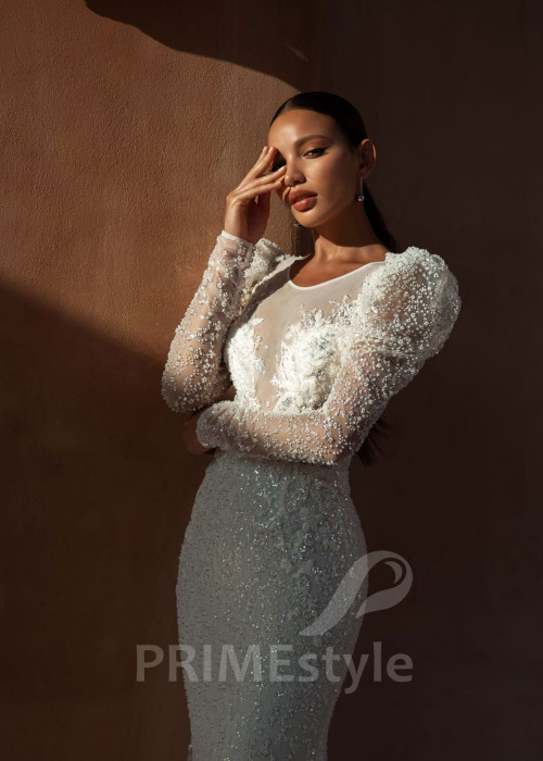 Luxusné trblietavé svadobné šaty SN014