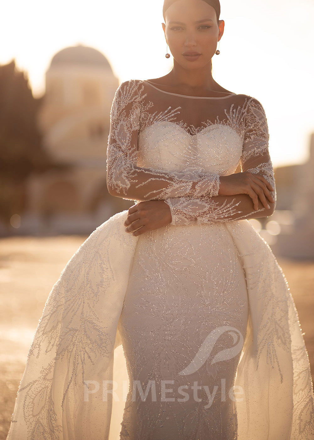 Luxusné úzke svadobné šaty SN015