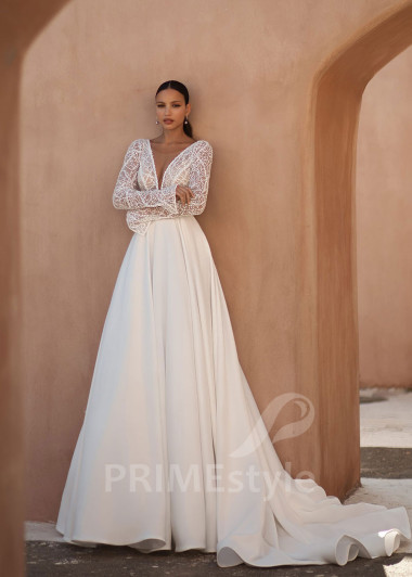 Jednoduché elegantné svadobné šaty SN017