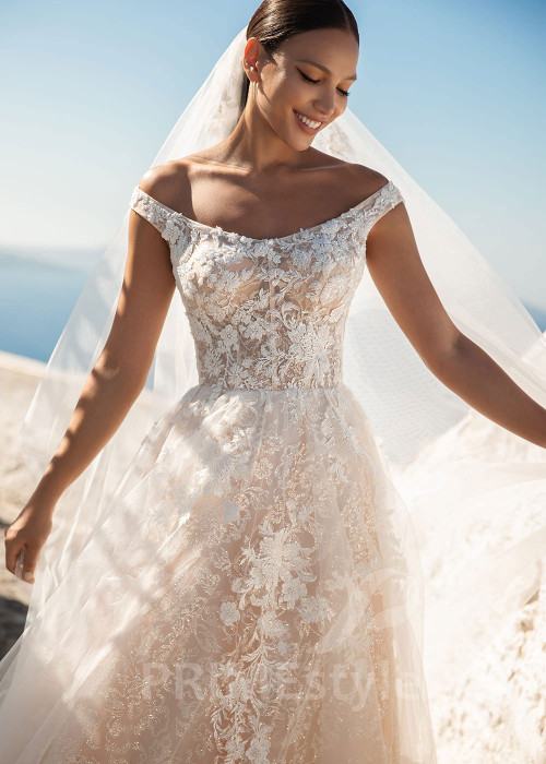 Luxusné celokrajkové svadobné šaty SN018