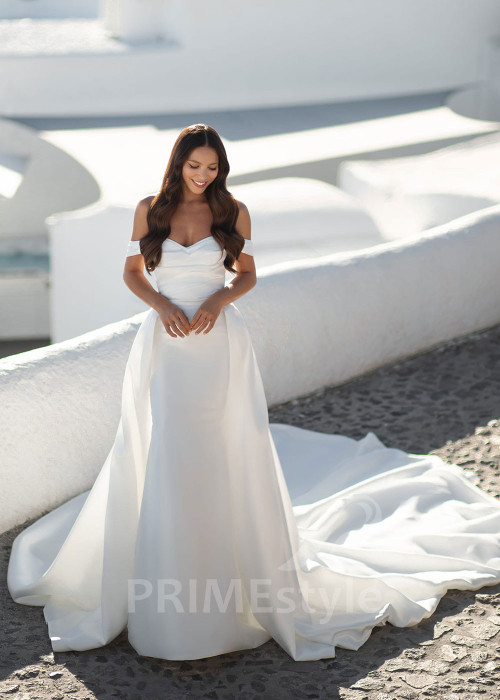 Elegantné saténove svadobné šaty SN019