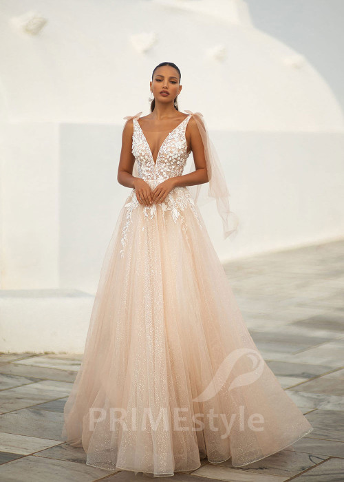 Elegantné čipkované svadobné šaty SN020