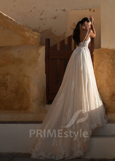 Luxusné svadobné šaty na ramienka SN026 - primestyle.sk