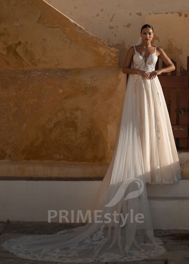 Luxusné svadobné šaty na ramienka SN026 - primestyle.sk