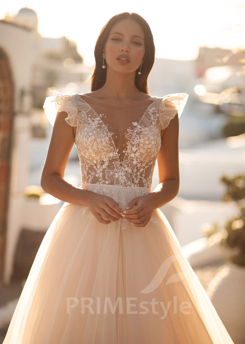 Elegantné princeznovské svadobné šaty SN028