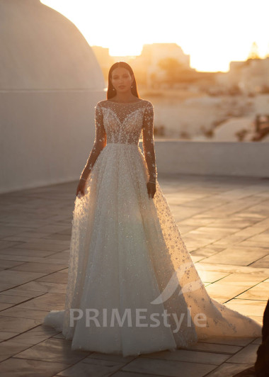 Luxusné trblietavé svadobné šaty SN029