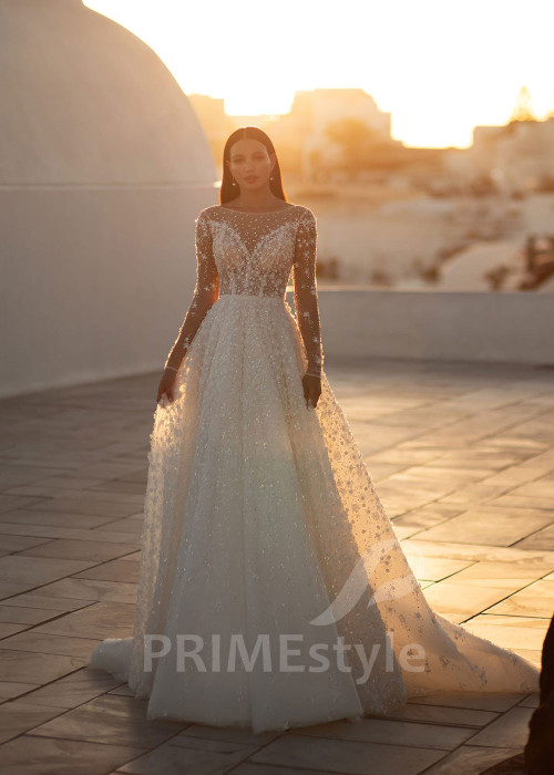 Luxusné trblietavé svadobné šaty SN029