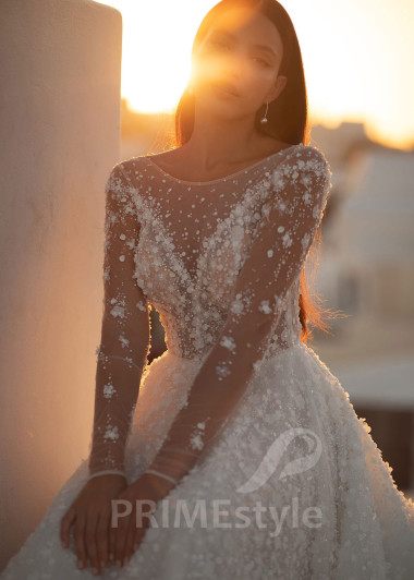Luxusné trblietavé svadobné šaty SN029 - primestyle.sk
