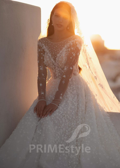 Luxusné trblietavé svadobné šaty SN029