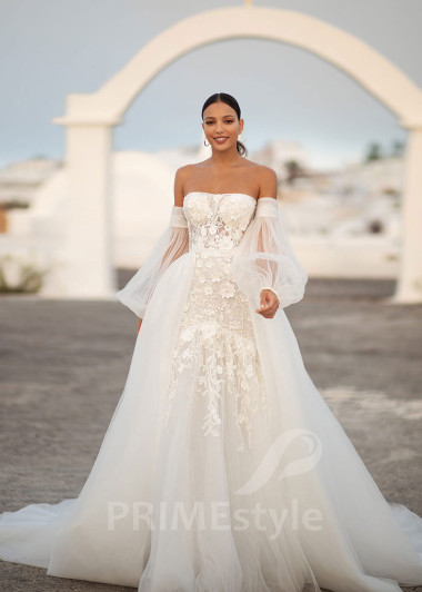 Extravagantné tylové svadobné šaty SN032 - primestyle.sk