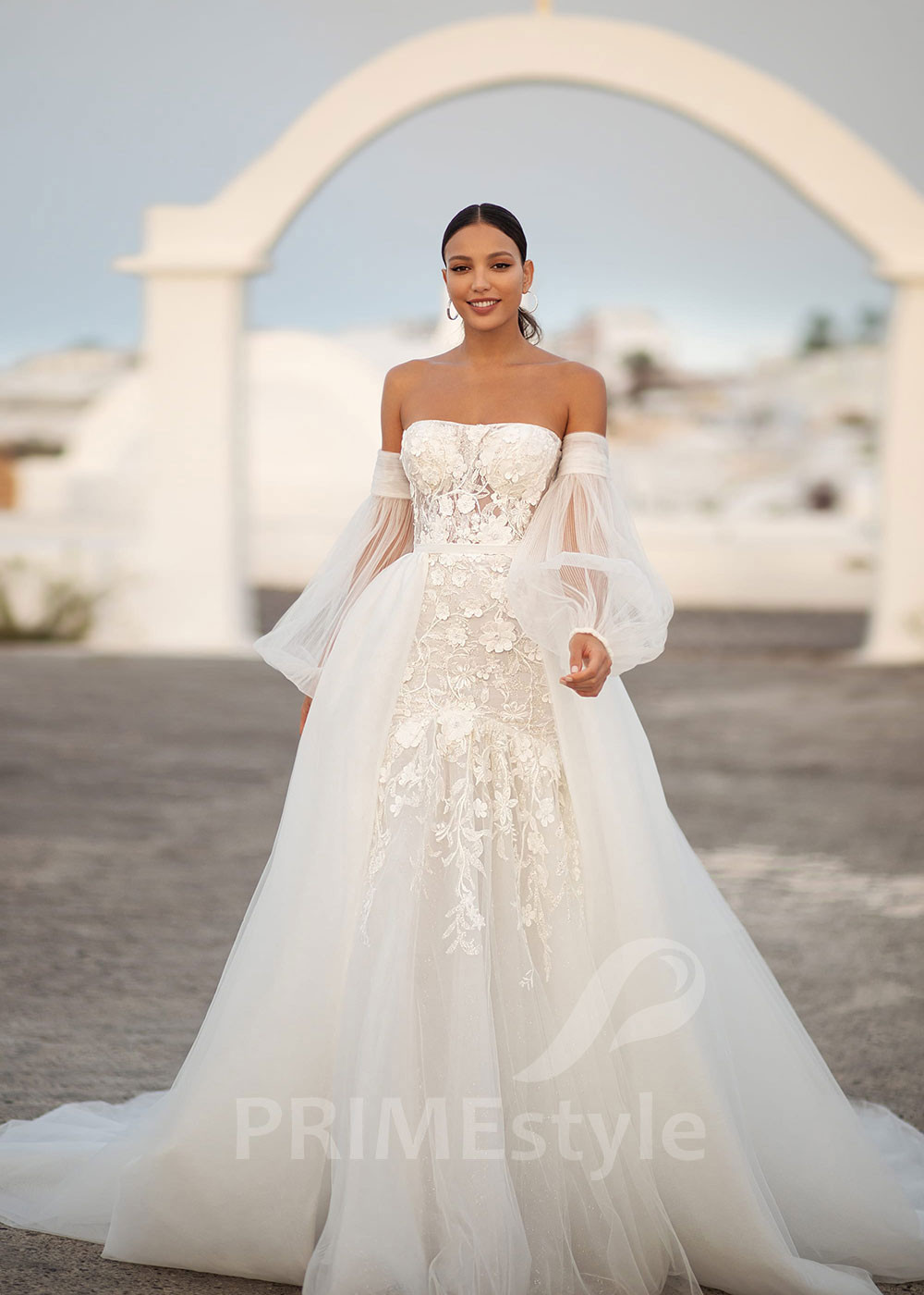 Extravagantné tylové svadobné šaty SN032