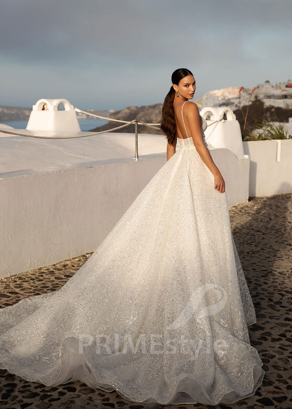 Exkluzívne trblietavé svadobné šaty SN033