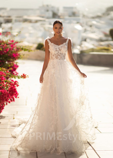 Exkluzívne romantické svadobné šaty SN034