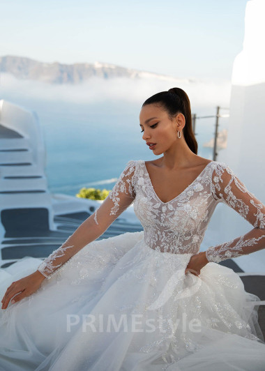 Luxusné čipkované svadobné šaty SN035 - primestyle.sk