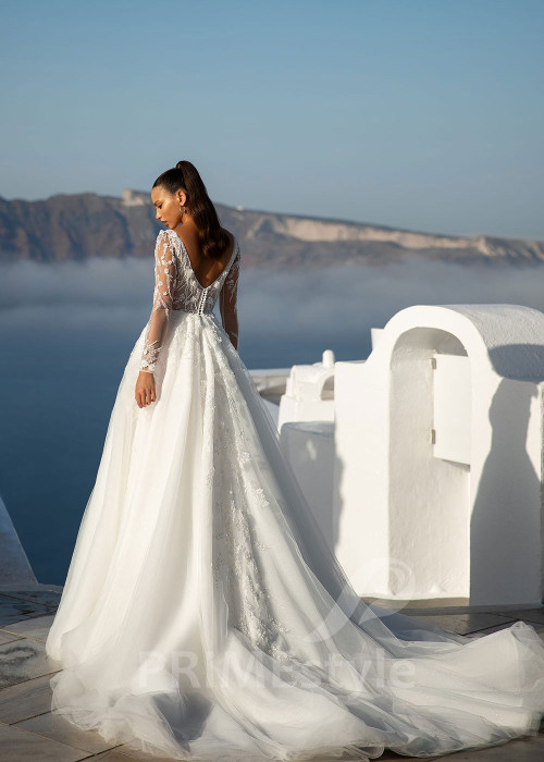 Luxusné čipkované svadobné šaty SN035