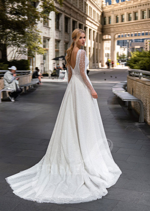 Elegantné minimalistické svadobné šaty EMS129