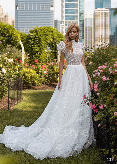 Exkluzívne romantické svadobné šaty EMS131
