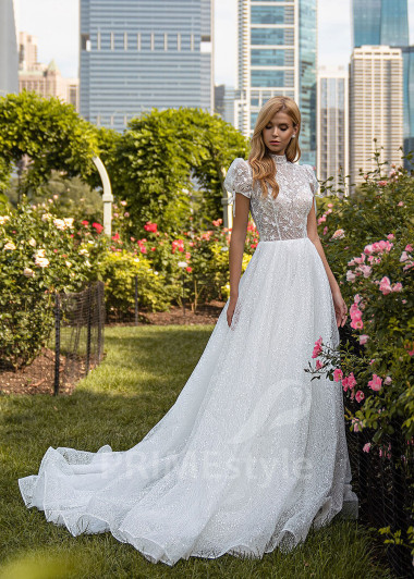 Exkluzívne romantické svadobné šaty EMS131 - primestyle.sk