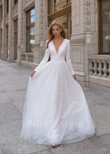 Elegantné minimalistické svadobné šaty EMS135