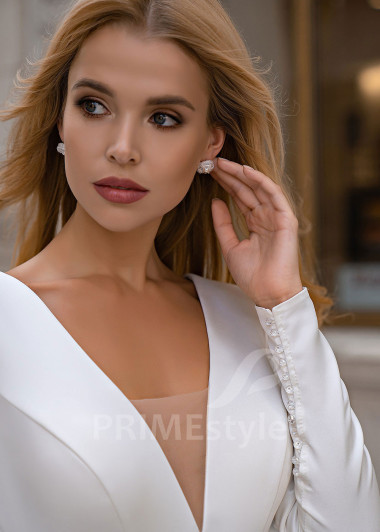 Elegantné minimalistické svadobné šaty EMS135 - primestyle.sk