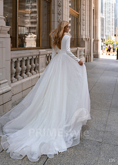 Elegantné minimalistické svadobné šaty EMS135