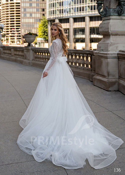 Luxusné trblietavé svadobné šaty EMS136