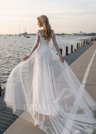 Luxusné kvetované svadobné šaty EMS145 - primestyle.sk