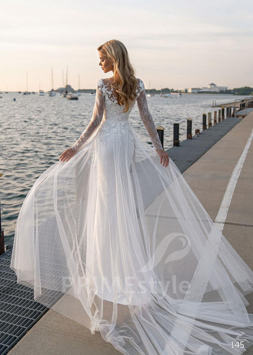 Luxusné kvetované svadobné šaty EMS145