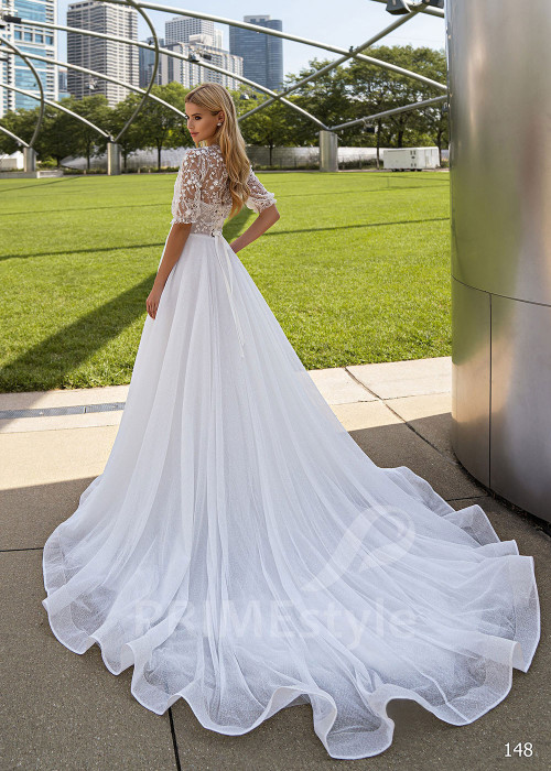 Luxusné tylové svadobné šaty EMS148