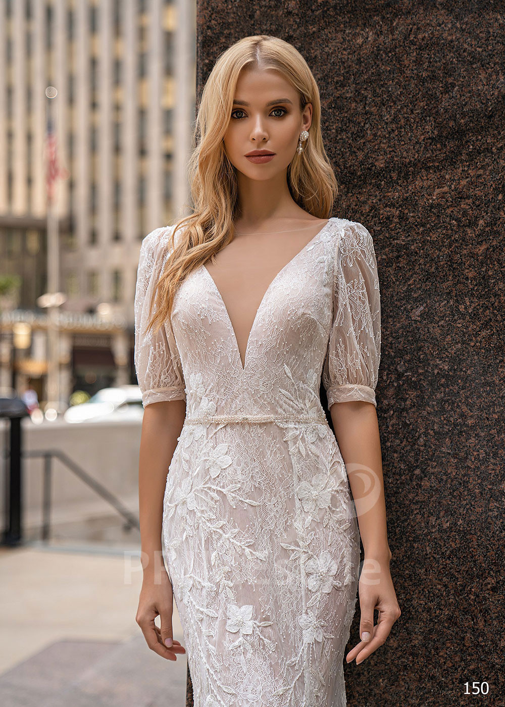 Luxusné celočipkované svadobné šaty EMS150
