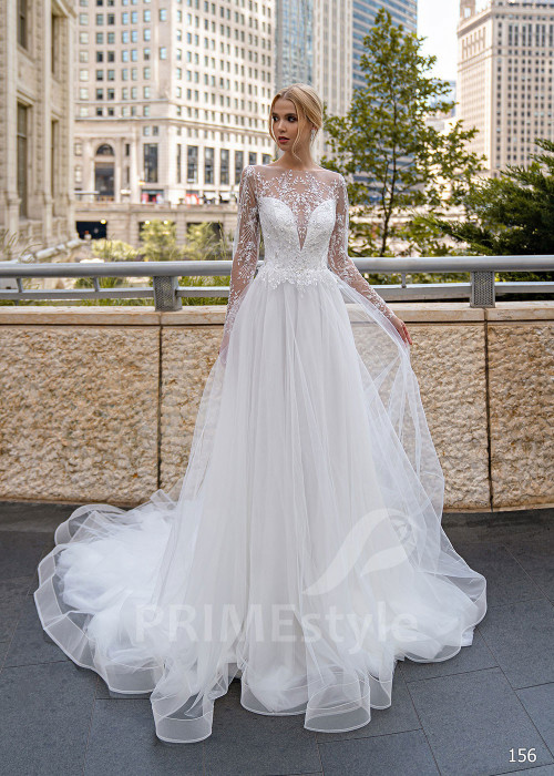 Luxusné čipkované svadobné šaty EMS156
