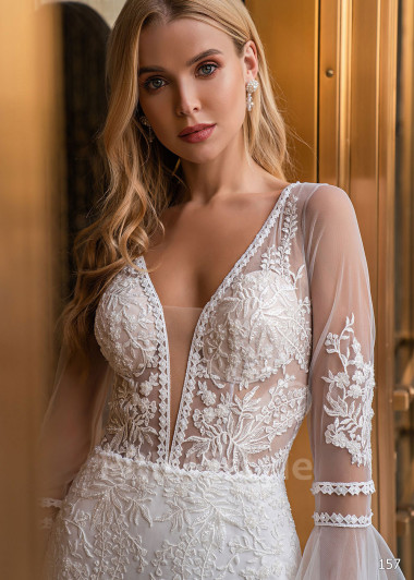 Extravagantné romantické svadobné šaty EMS157 - primestyle.sk