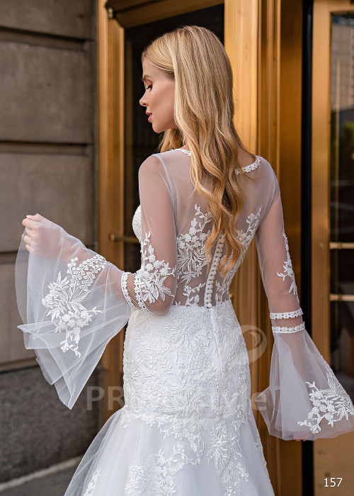 Extravagantné romantické svadobné šaty EMS157