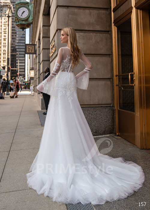 Extravagantné romantické svadobné šaty EMS157