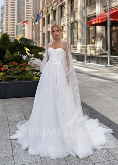 Jednoduché minimalistické svadobné šaty EMS159