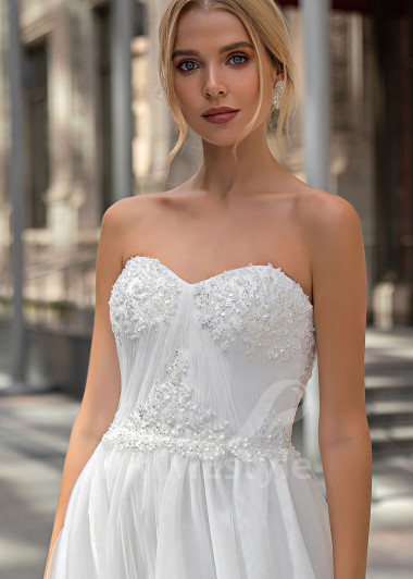 Jednoduché minimalistické svadobné šaty EMS159 - primestyle.sk